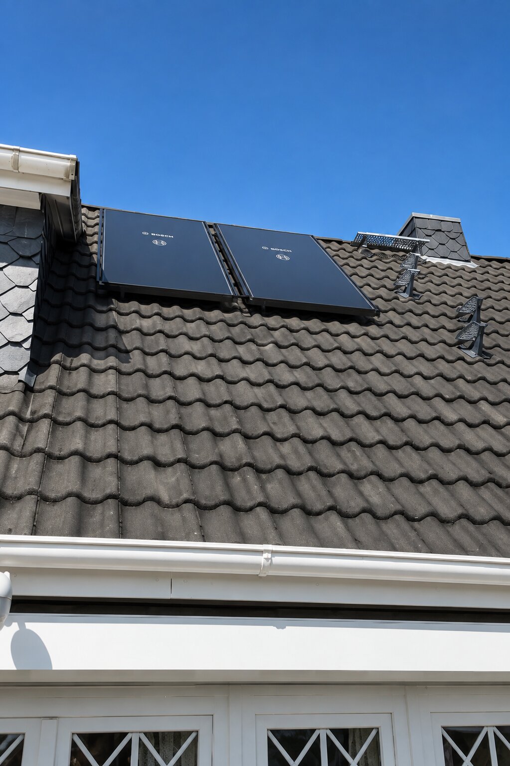 Fertig montierte Solarthermieanlage